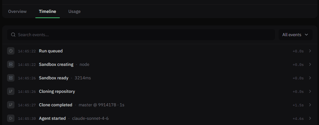 Audit log example